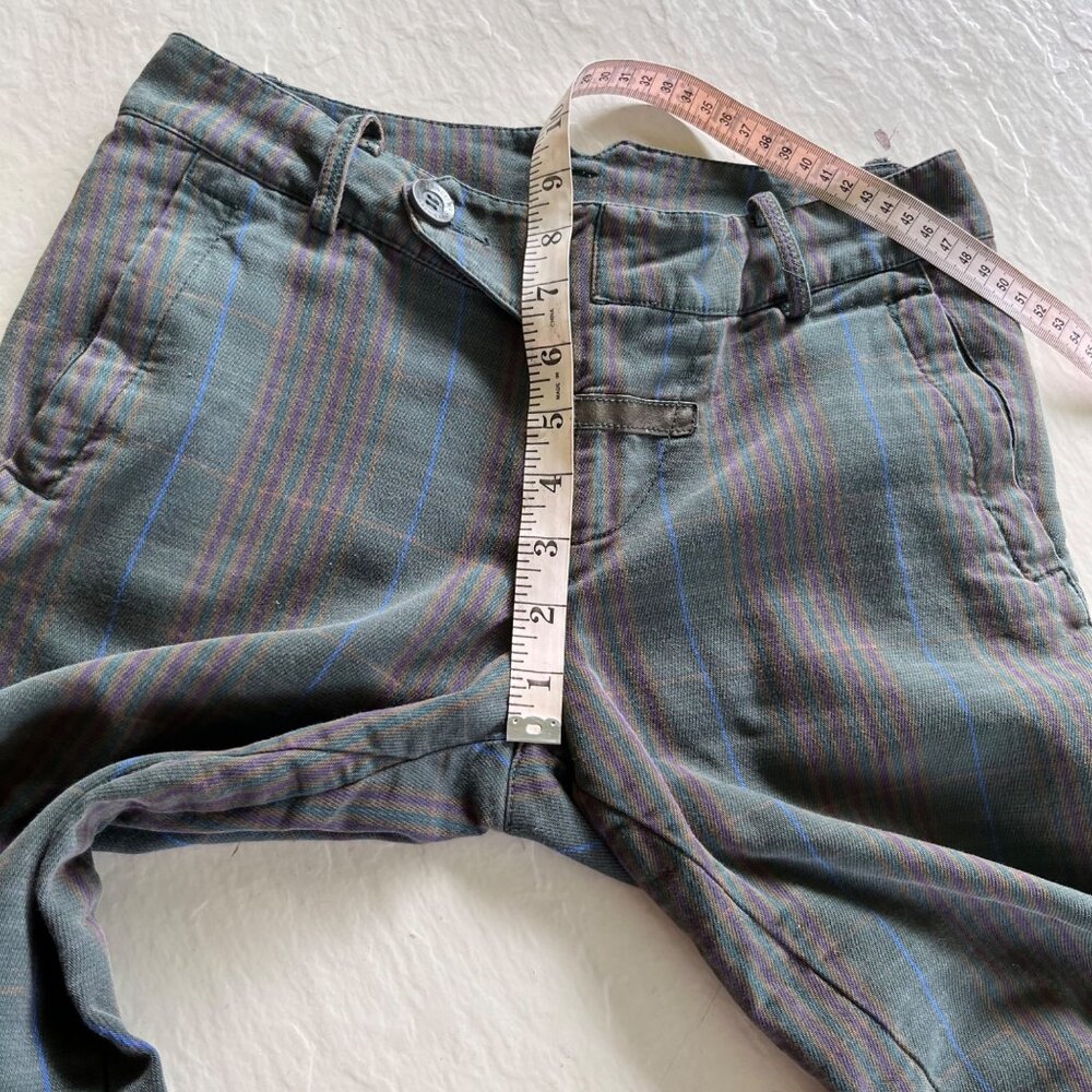 JNBY JIANGNANBUYI Designer Low Rise Plaid Chinese Streetwear Capri Pants Size S - Picture 7 of 8